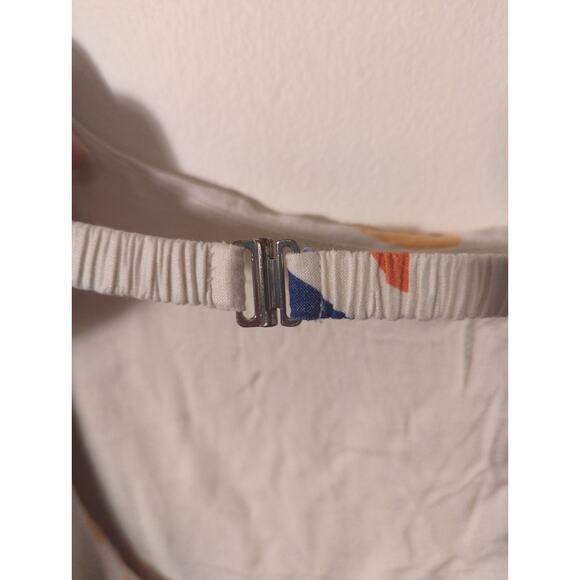 Rebecca Taylor sz 8 romper Fame White Floral Print Linen Cut Out Sleeveless - Picture 6 of 6